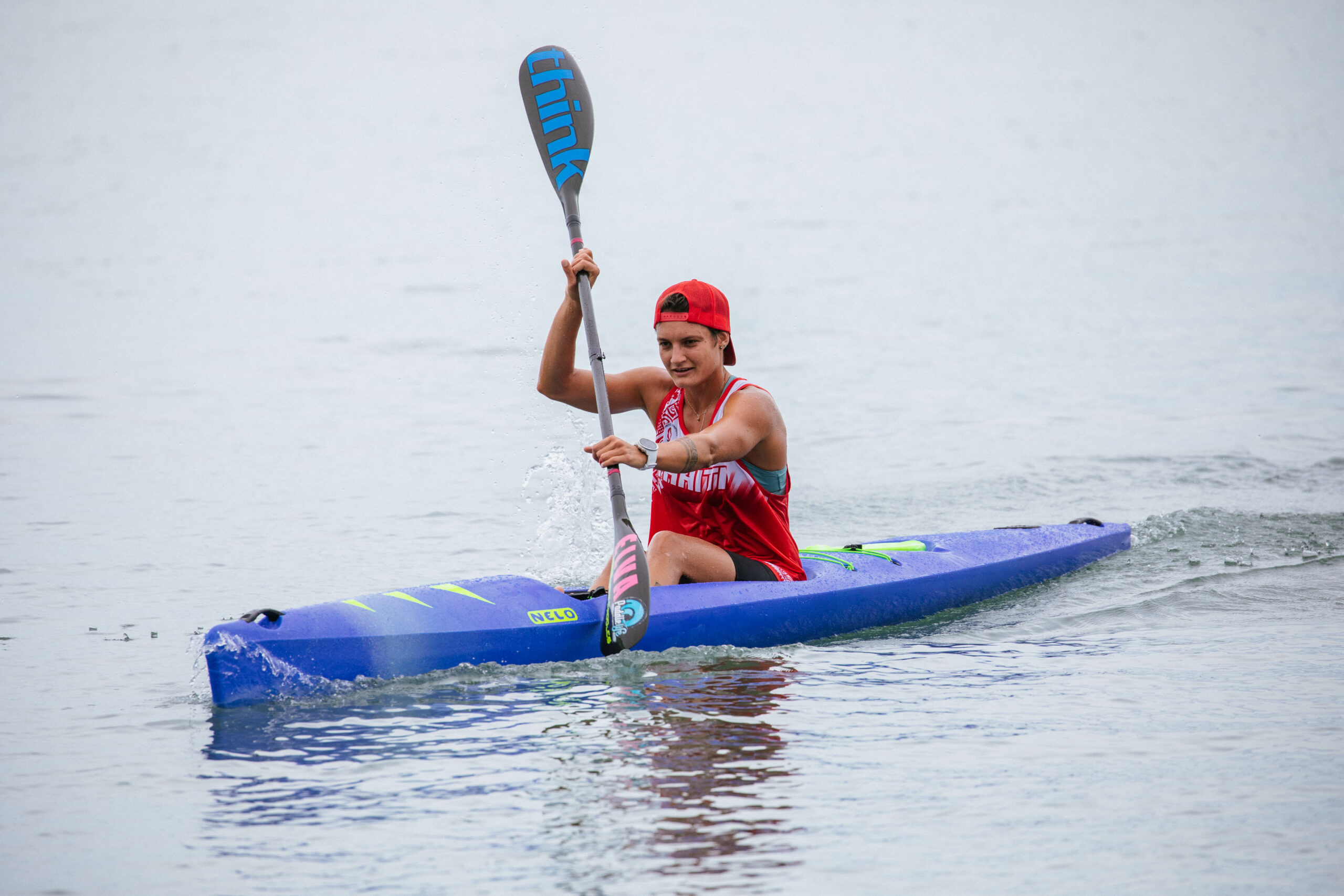 A man kayaking