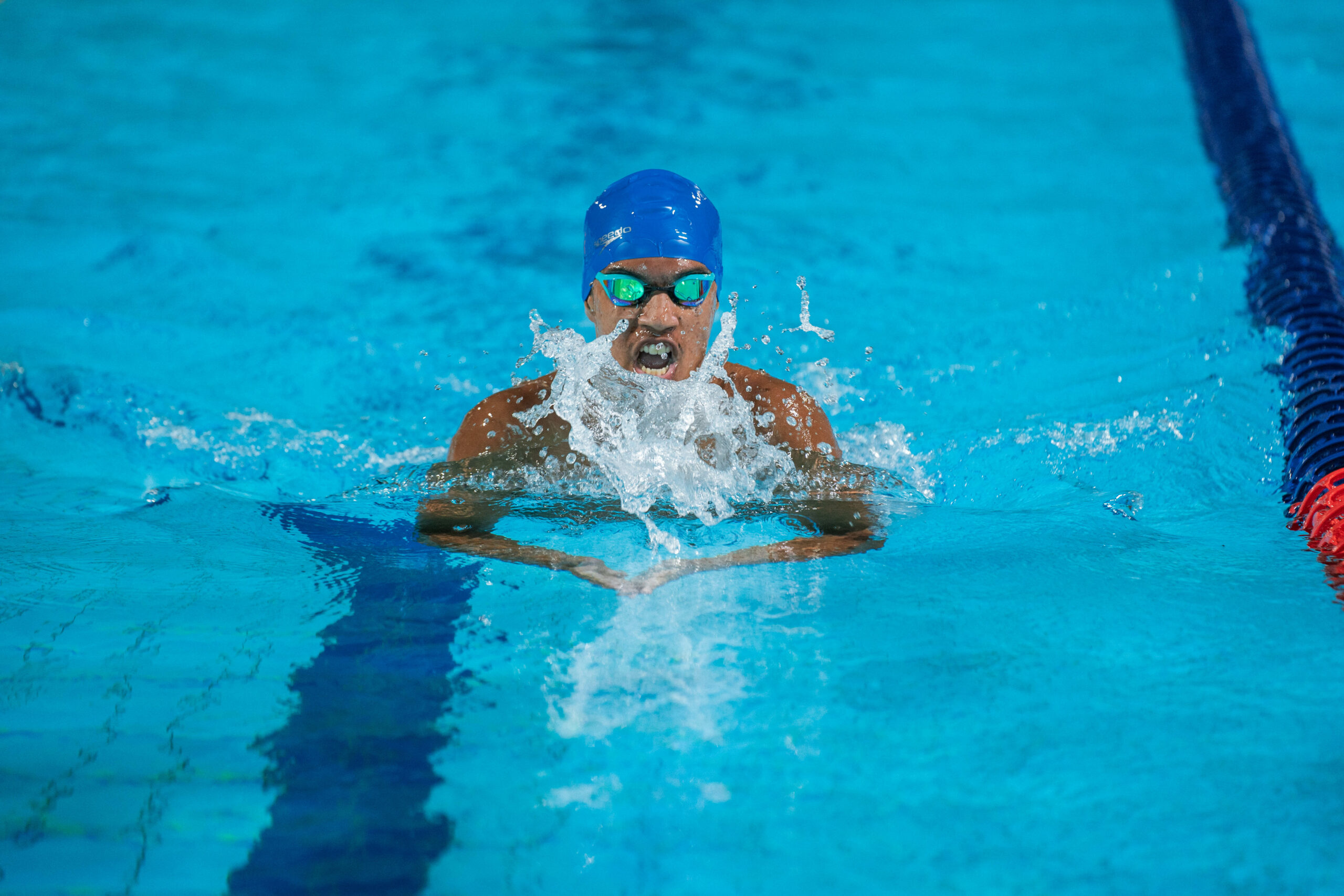 An athlete swimming
