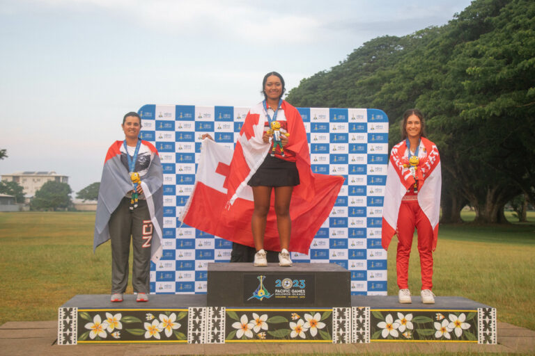 Tongan teenager wins shock women’s golf gold