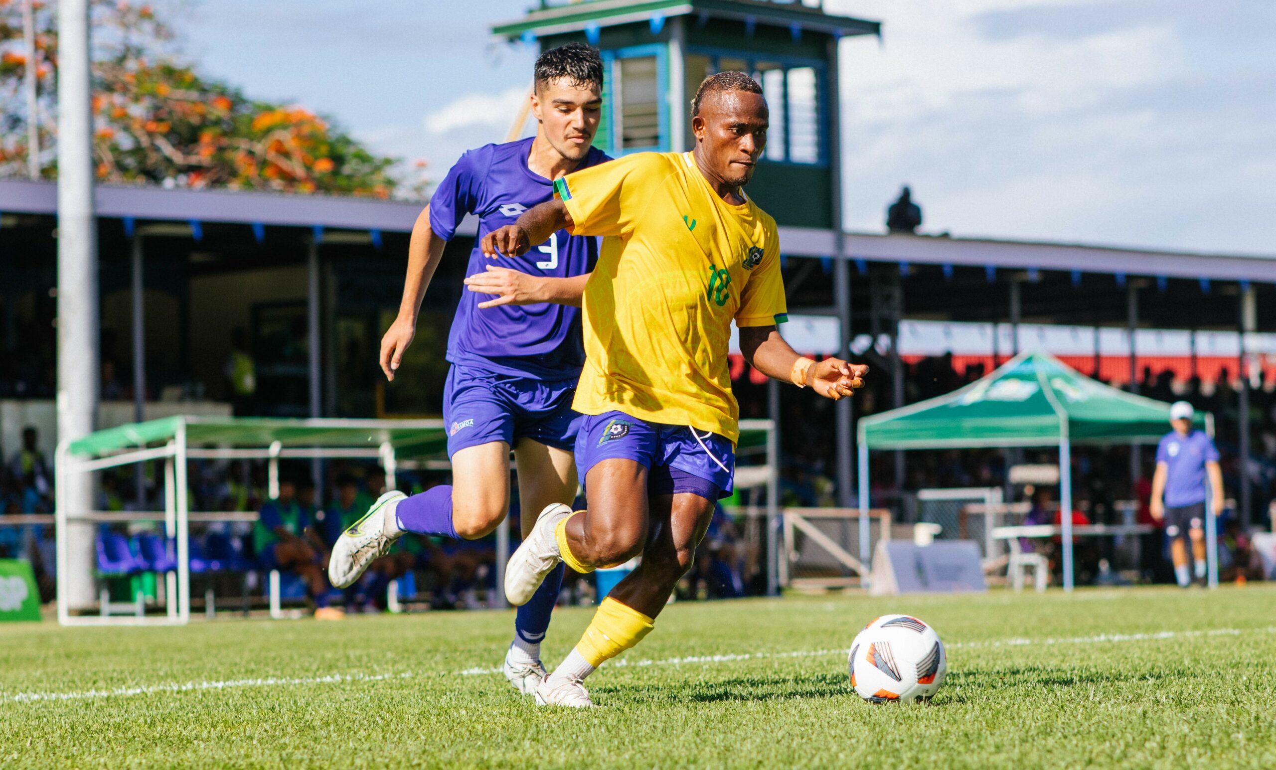 A men's football match in Solomon Islands