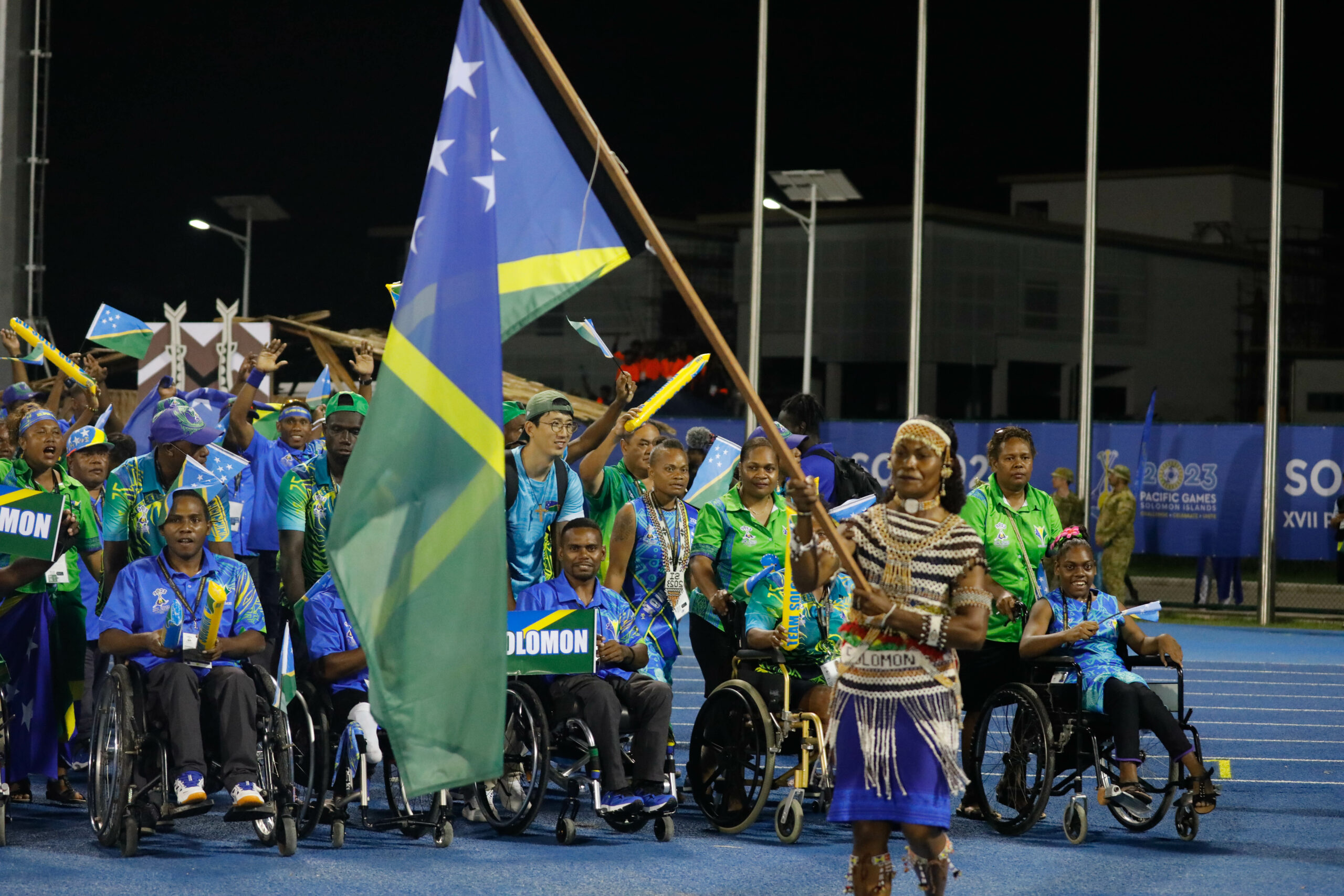 Athletes in a ceremony