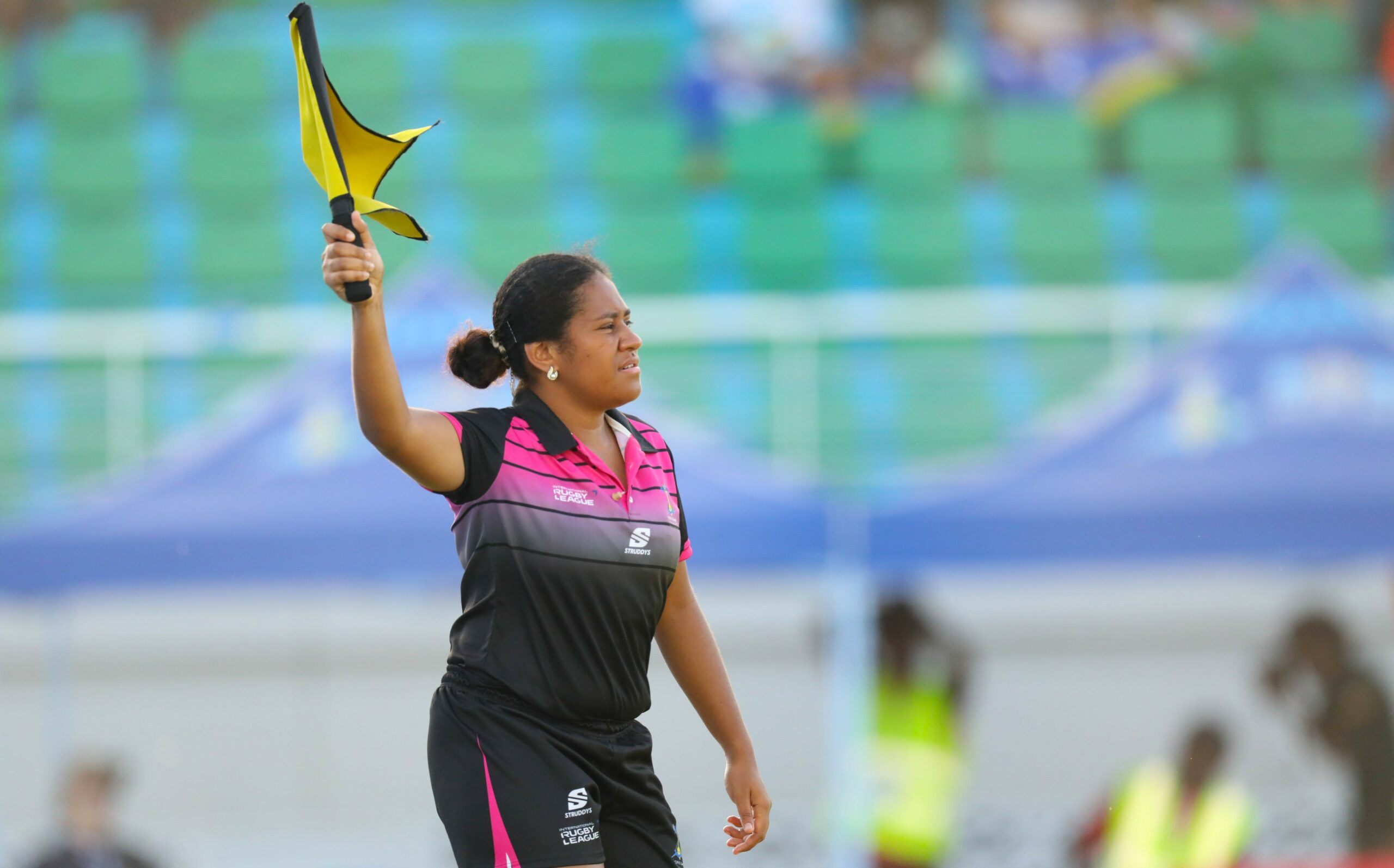 A female rugby league referee from Fiji