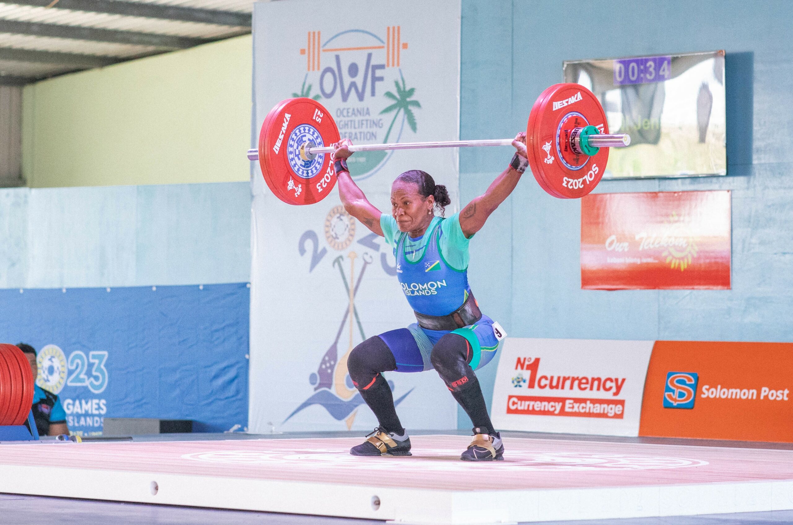 A woman weightlifting