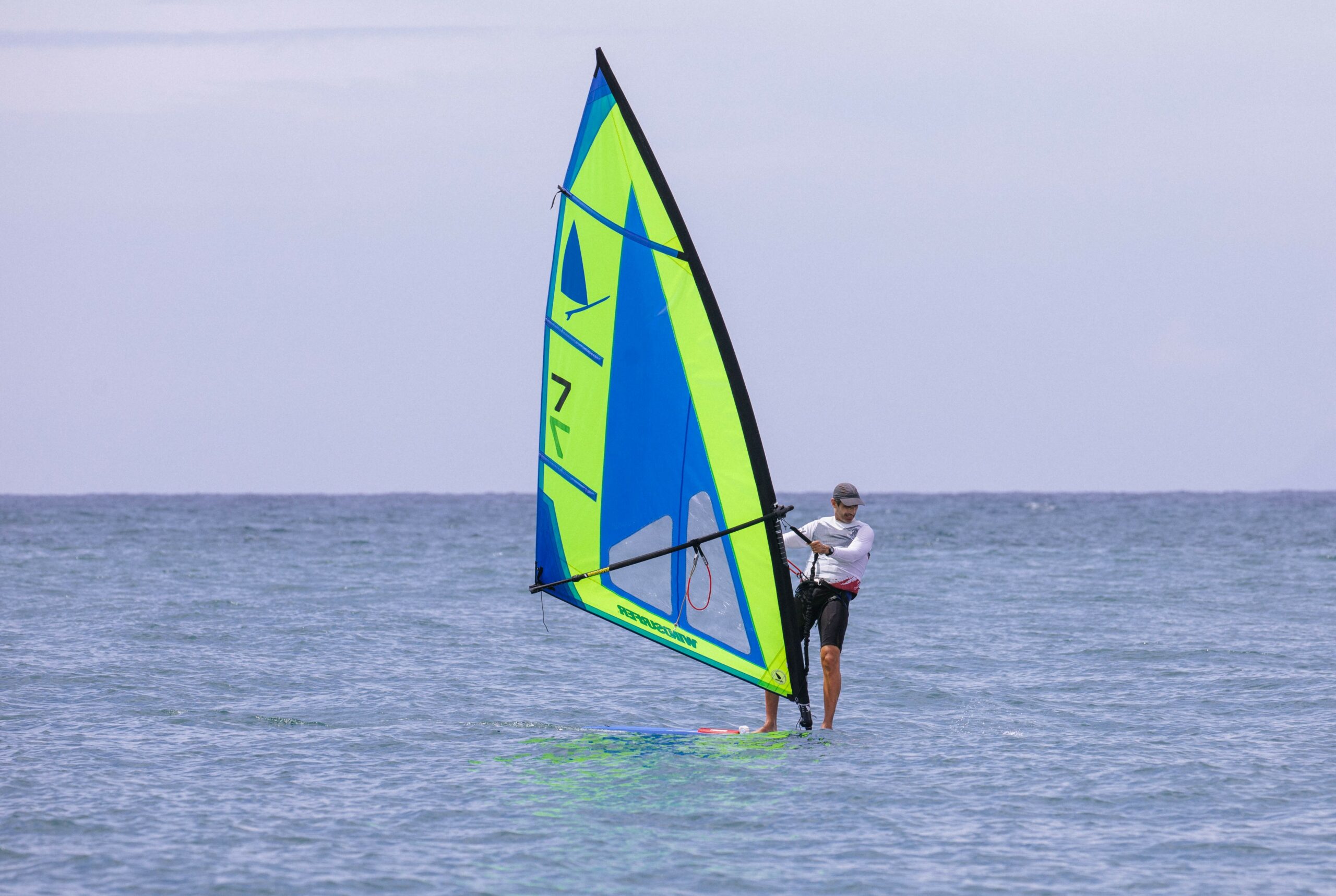 A man windsurfing