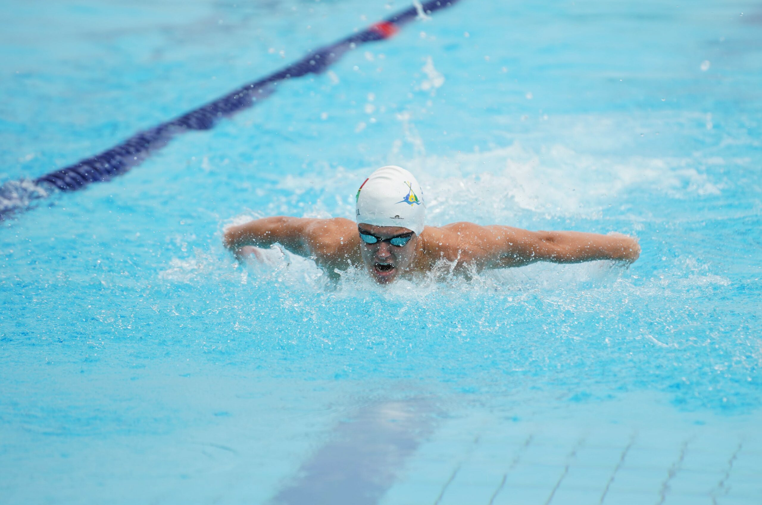 A man in a swimming race