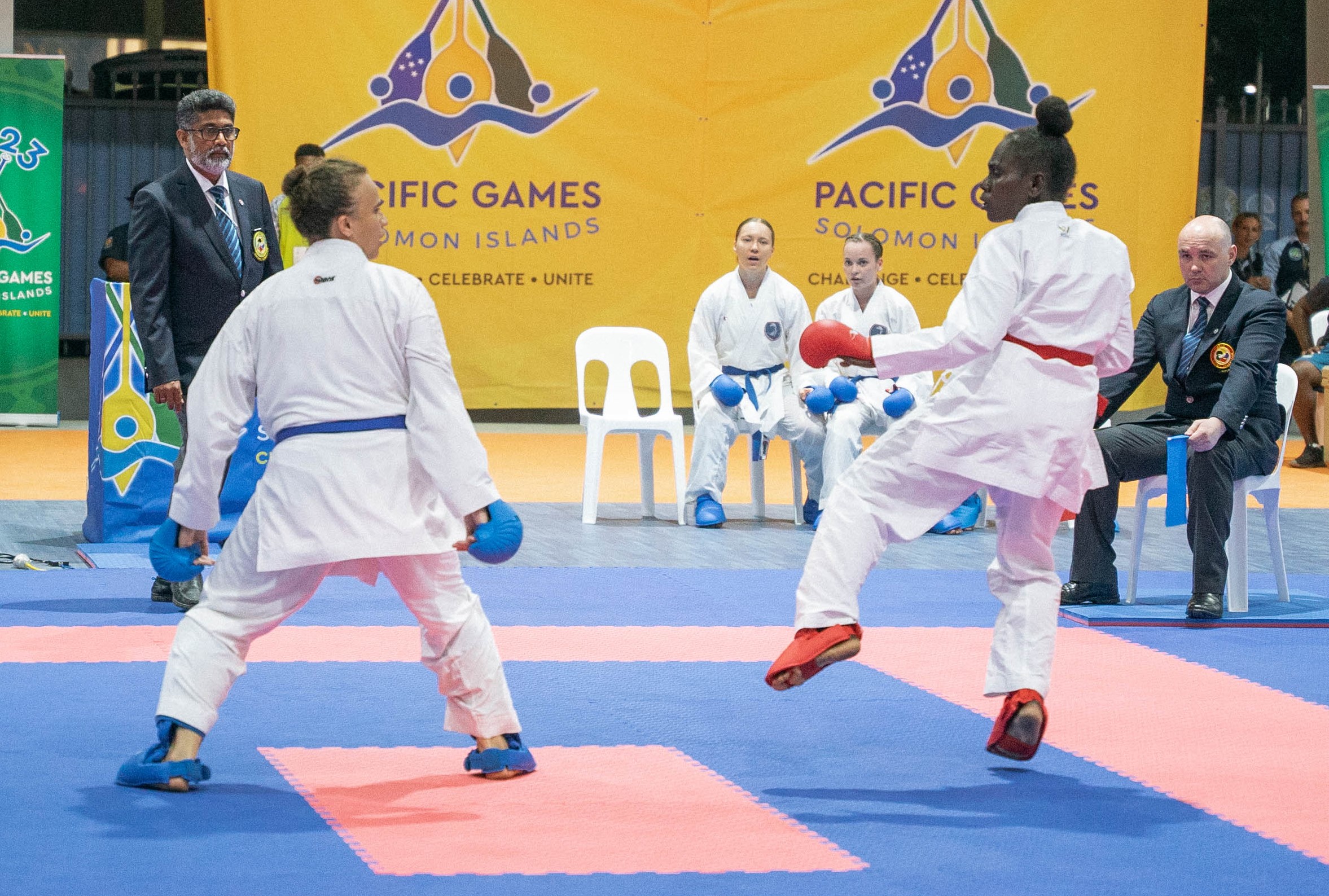 Women participating in karate