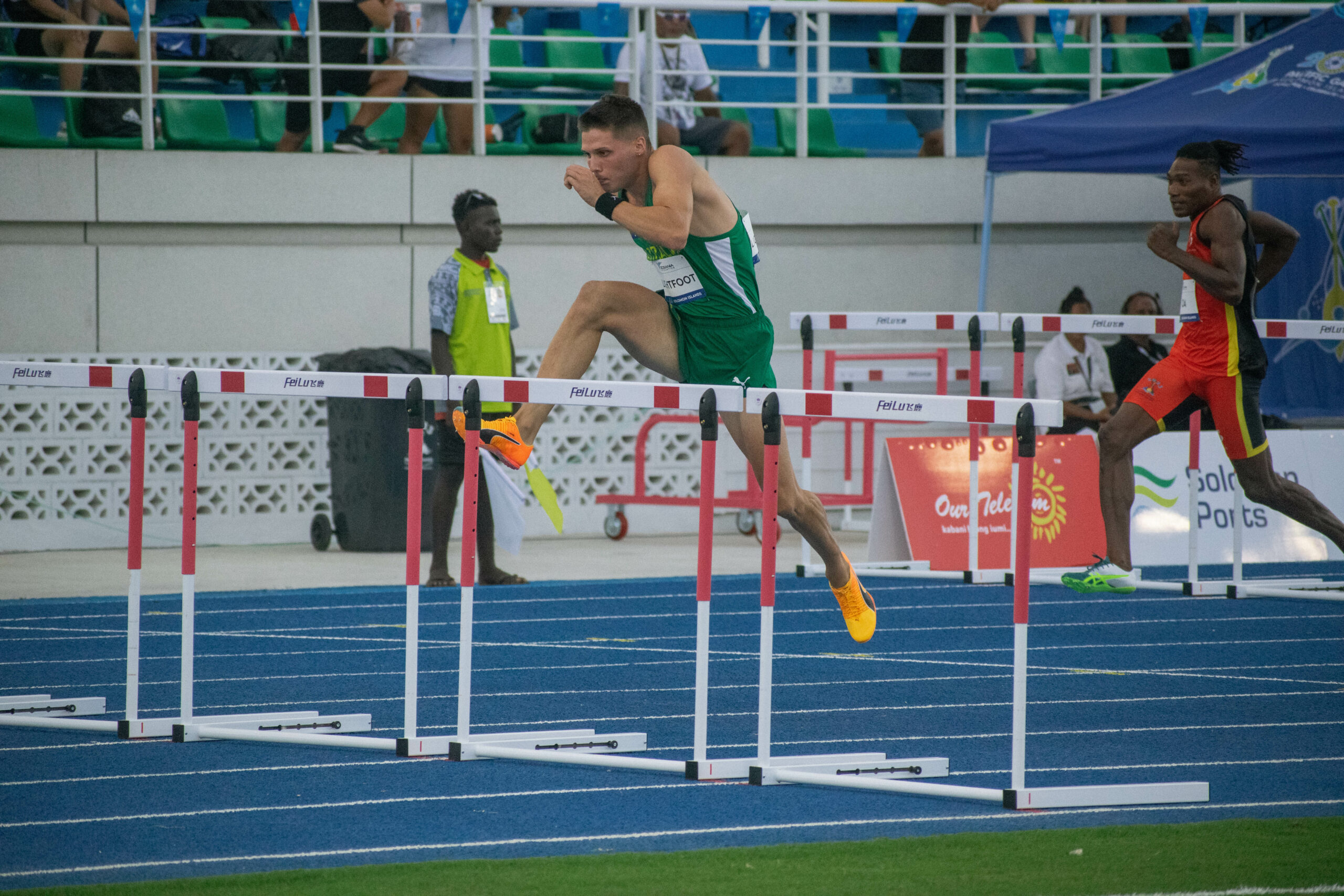 A man doing hurdles