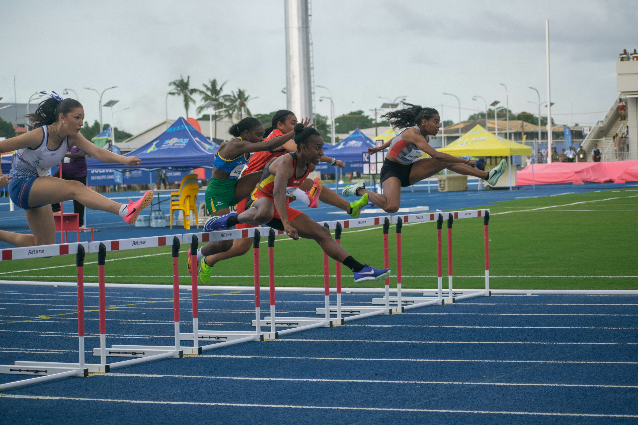 Women doing hurdles